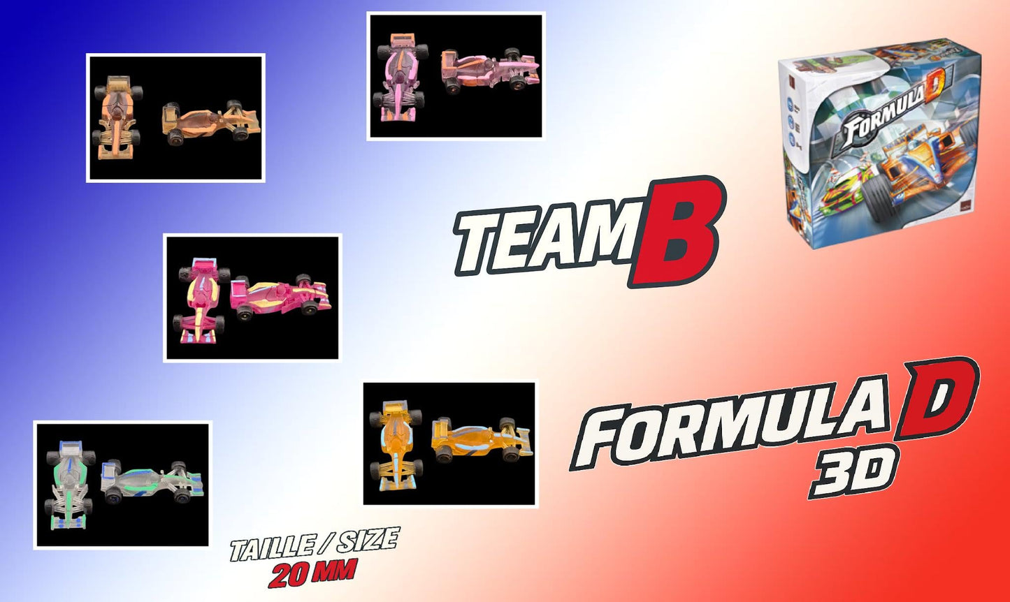 Set de 10 voitures F1 miniatures de 20 mm personnalisées Team B pour le jeu Formula D