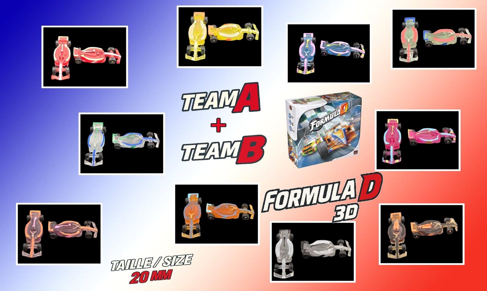 10 Voitures F1 miniatures personnalisées pour Formula D Année 2024 transparente - 3Dpaint Game
