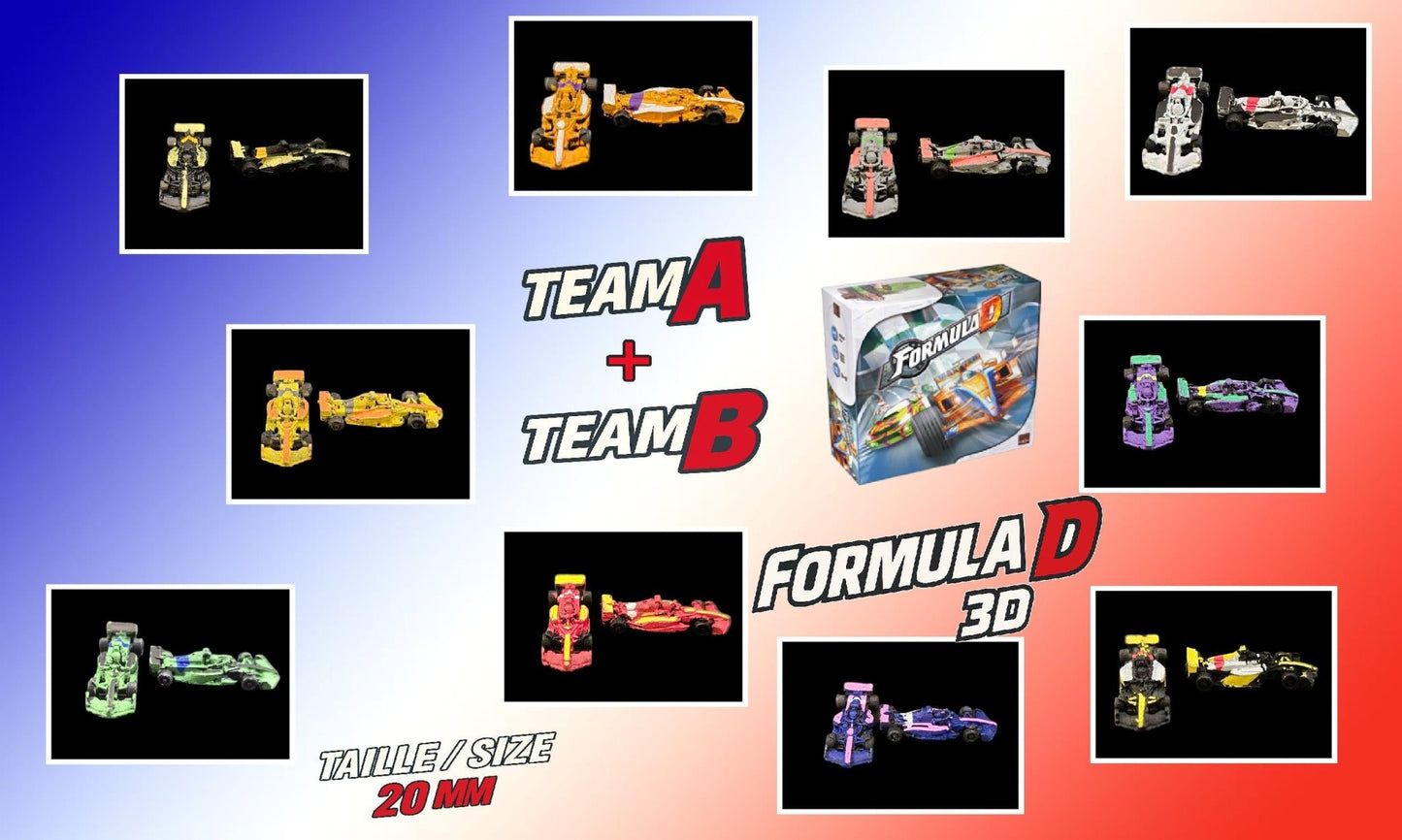 10 Voitures F1 miniatures personnalisées pour Formula D Année 2025 - 3Dpaint Game