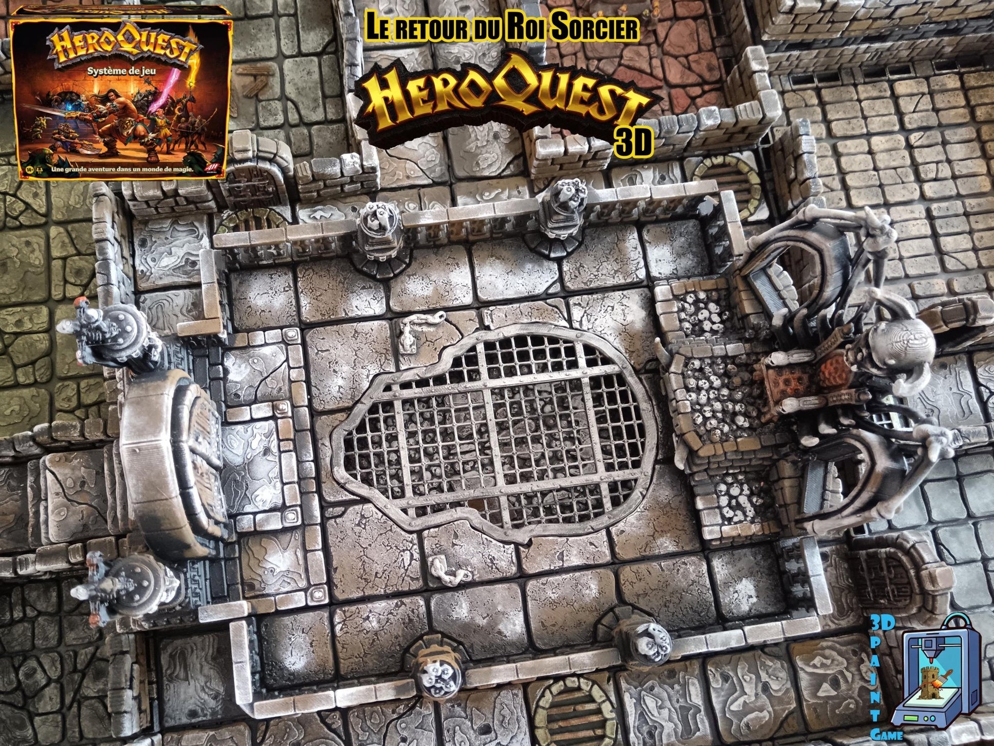 Décors 3D Peints Salle Roi Sorcier HeroQuest