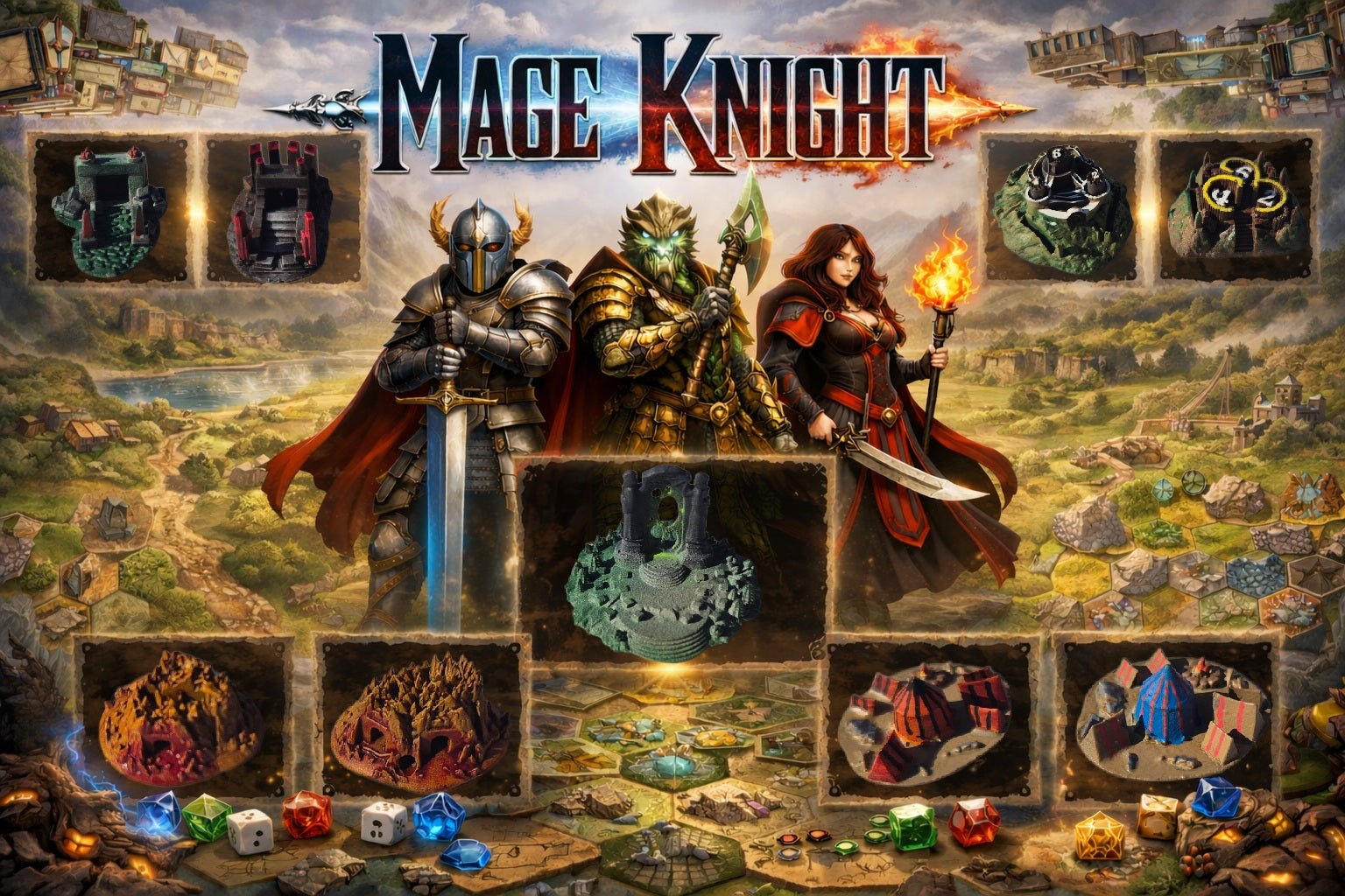 Kit Décors 3D Résine Haute Qualité Mage Knight