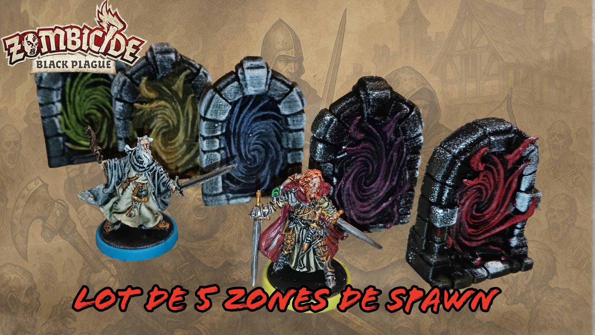 Lot_5_zones_spawn_Zombicide Black Plague