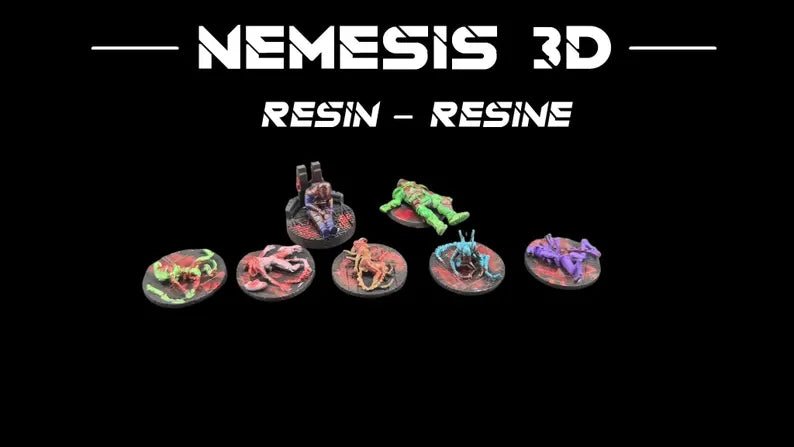 Marqueurs de cadavres de personnages et dépouilles d'intrus en résine peinte 3D pour le jeu Nemesis