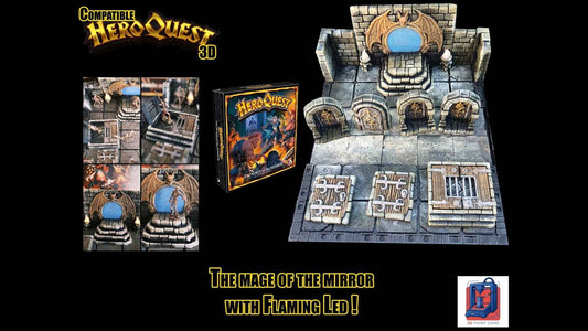 Décor 3D « Le Mage du Miroir » — Compatible HeroQuest avec torches LED - 3Dpaint Game