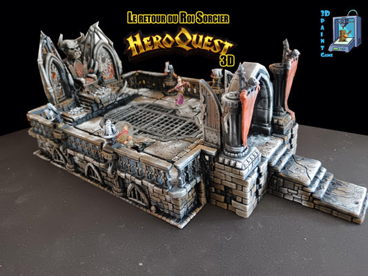Extension HeroQuest 3D peinte – Le Retour du Roi Sorcier – Salle imprimée et peinte à la main
