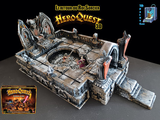 Extension HeroQuest 3D peinte – Le Retour du Roi Sorcier – Salle imprimée et peinte à la main