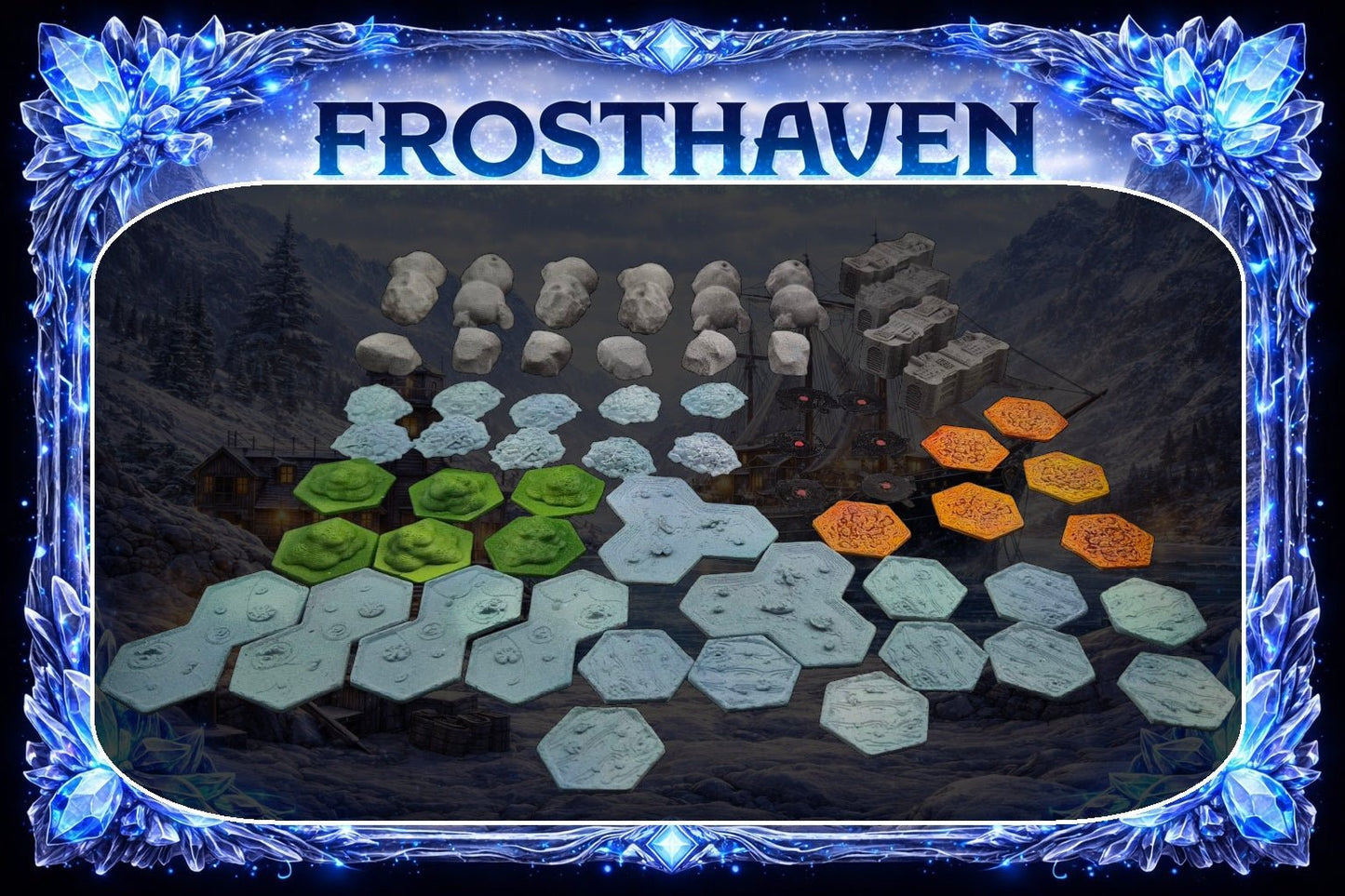 Tuiles & Hexagones de Terrain 3D Frosthaven