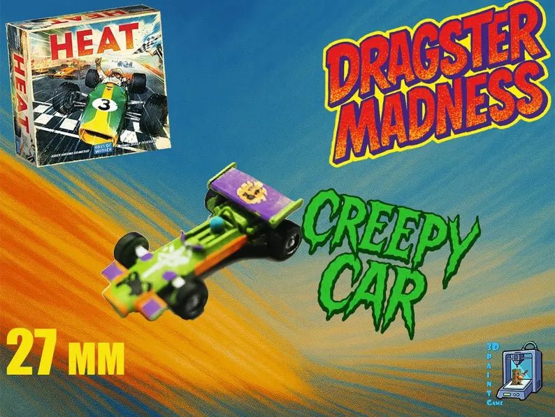 HEAT : Pedal to the metal– 9 cars Halloween Scream, Comet Red, Scooby Yellow, Fire Blue, Icy Dragster, Goldy Furious – dragster 3D imprimés - 3Dpaint Game