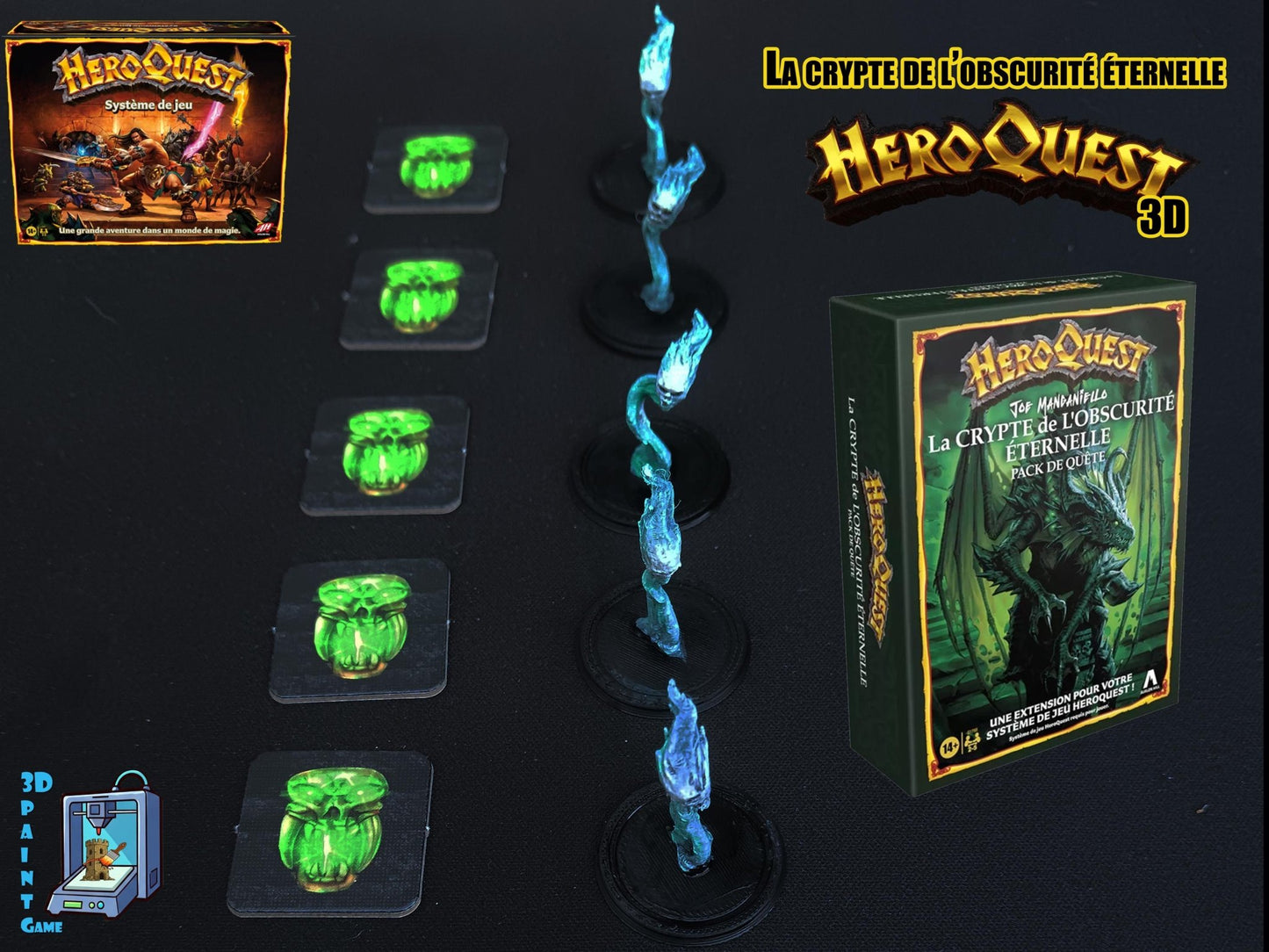 Heroquest 3D– La crypte de l'obscurité éternelle –The crypt of perpetual darkness expansion Décors 3D (Copie) - 3Dpaint Game