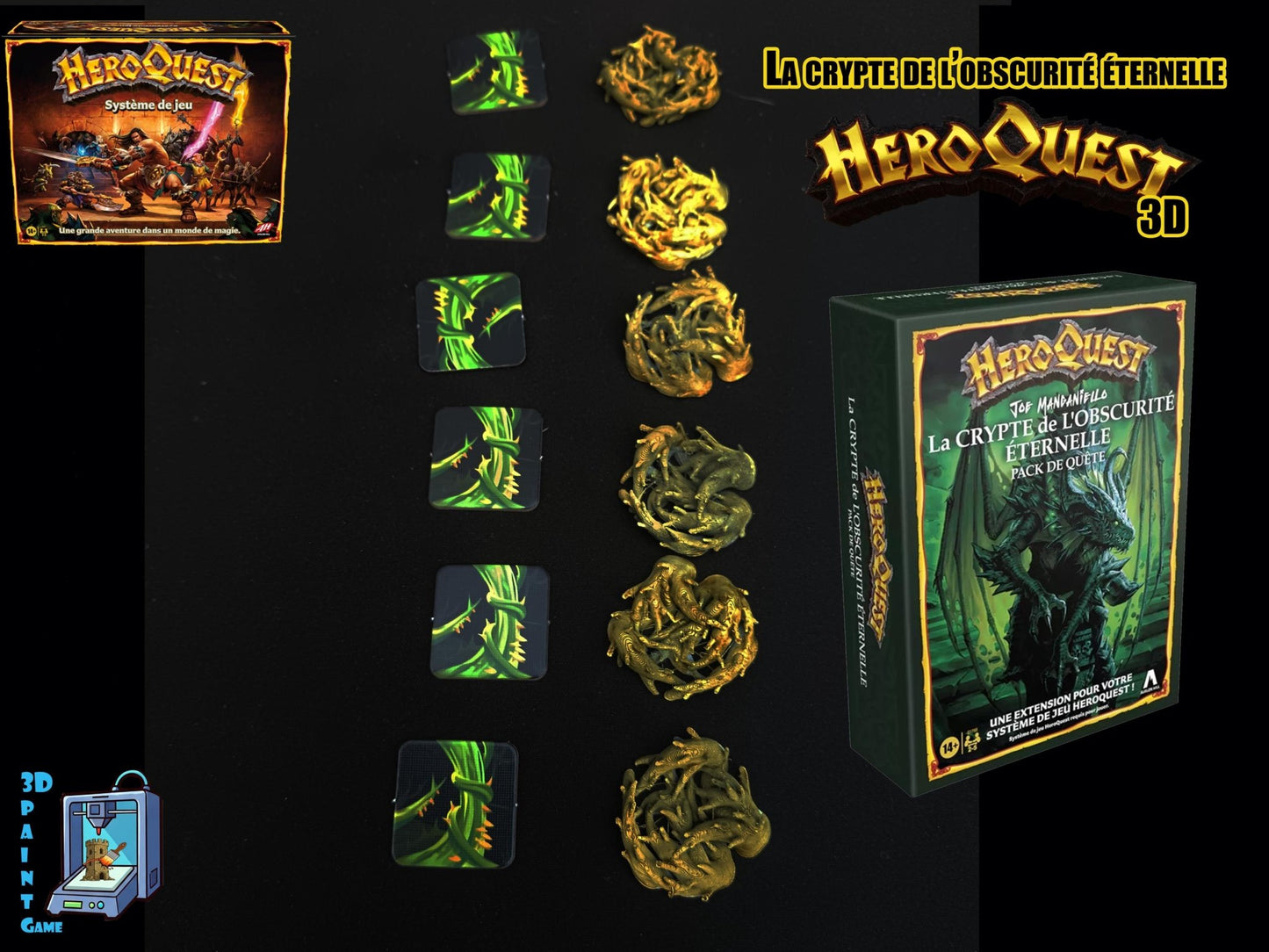 Heroquest 3D– La crypte de l'obscurité éternelle –The crypt of perpetual darkness expansion Décors 3D (Copie) - 3Dpaint Game