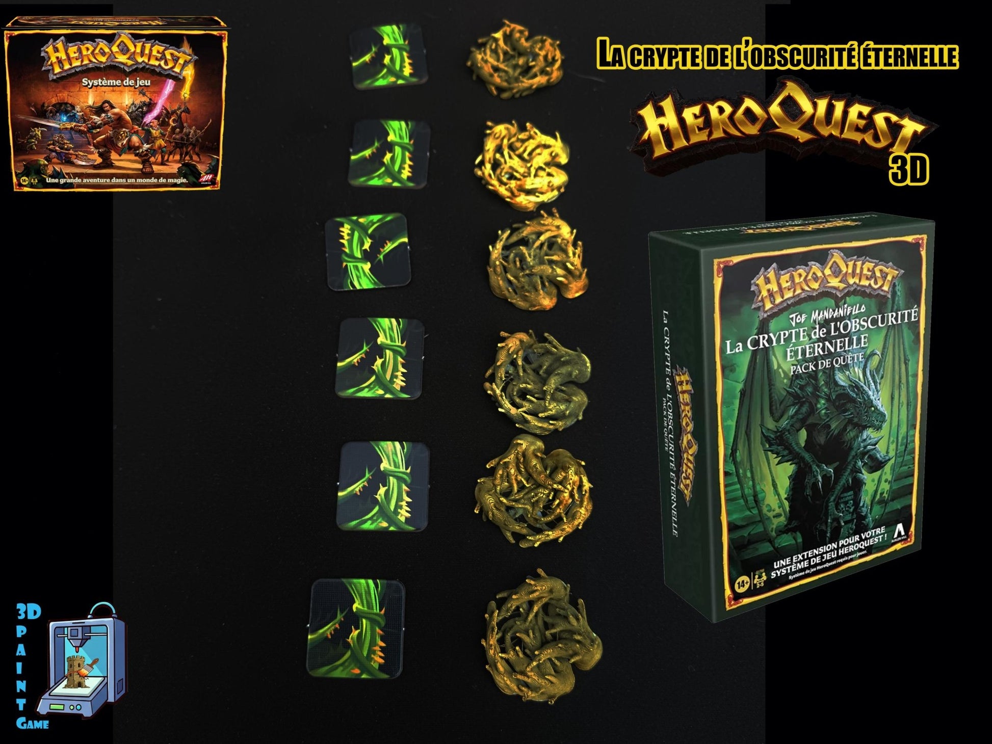 Heroquest 3D– La crypte de l'obscurité éternelle –The crypt of perpetual darkness expansion Décors 3D (Copie) - 3Dpaint Game