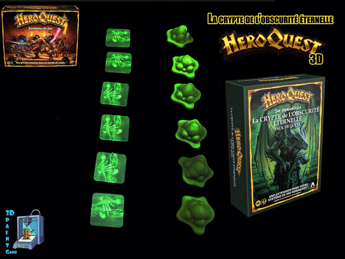 Heroquest 3D– La crypte de l'obscurité éternelle –The crypt of perpetual darkness expansion Décors 3D (Copie) - 3Dpaint Game