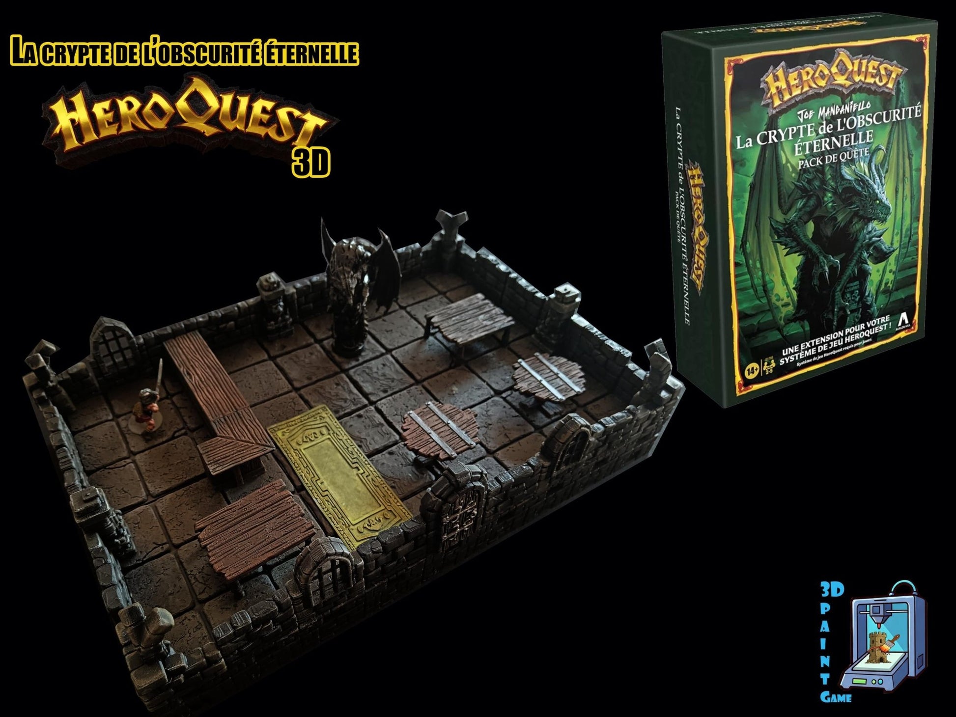 Heroquest 3D– La crypte de l'obscurité éternelle –The crypt of perpetual darkness expansion Décors 3D (Copie) - 3Dpaint Game