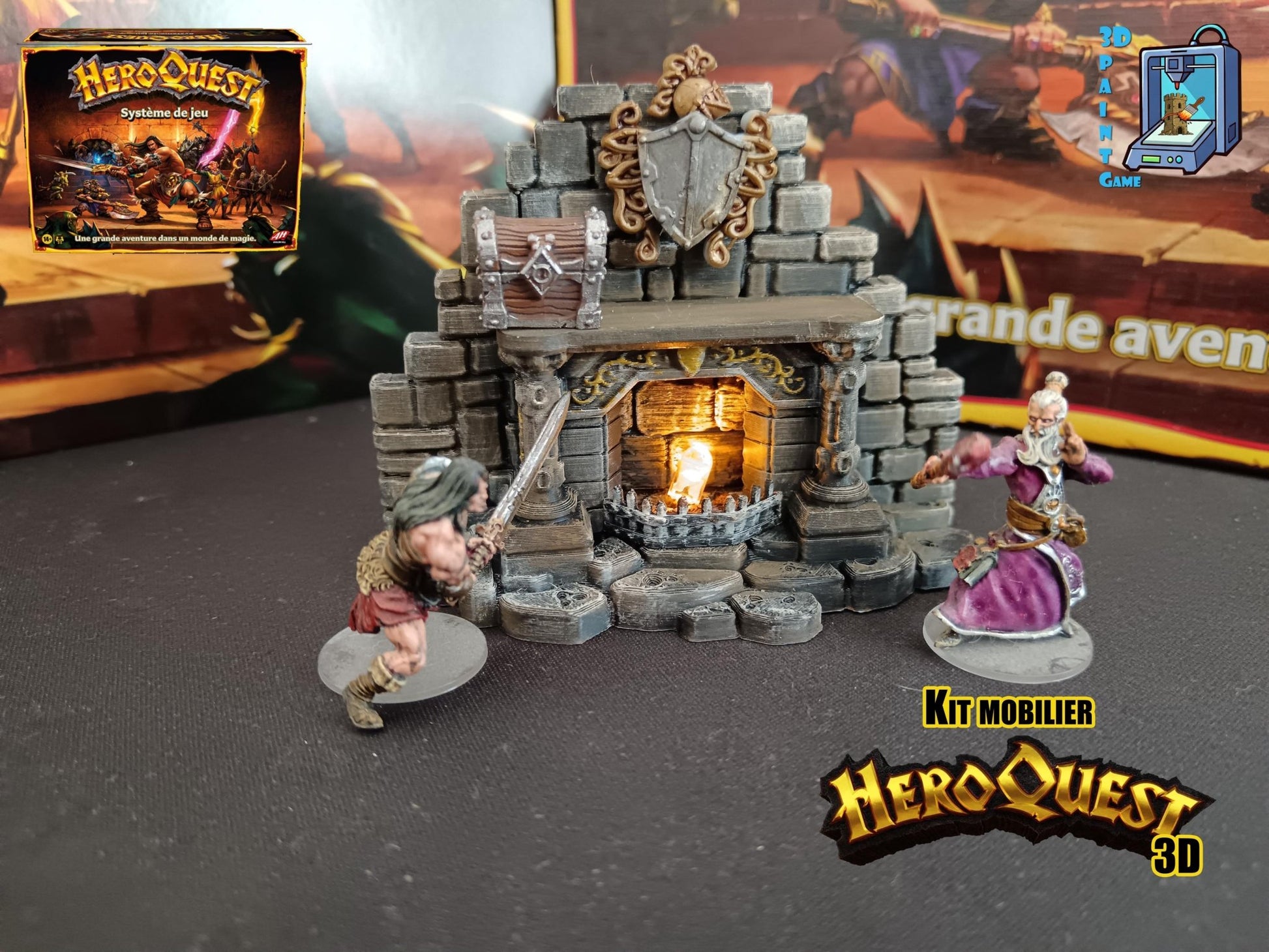 Kit mobilier HeroQuest 3D – Objets 3D imprimés & peints à la main – Décors complets pour donjon (Copie) - 3Dpaint Game