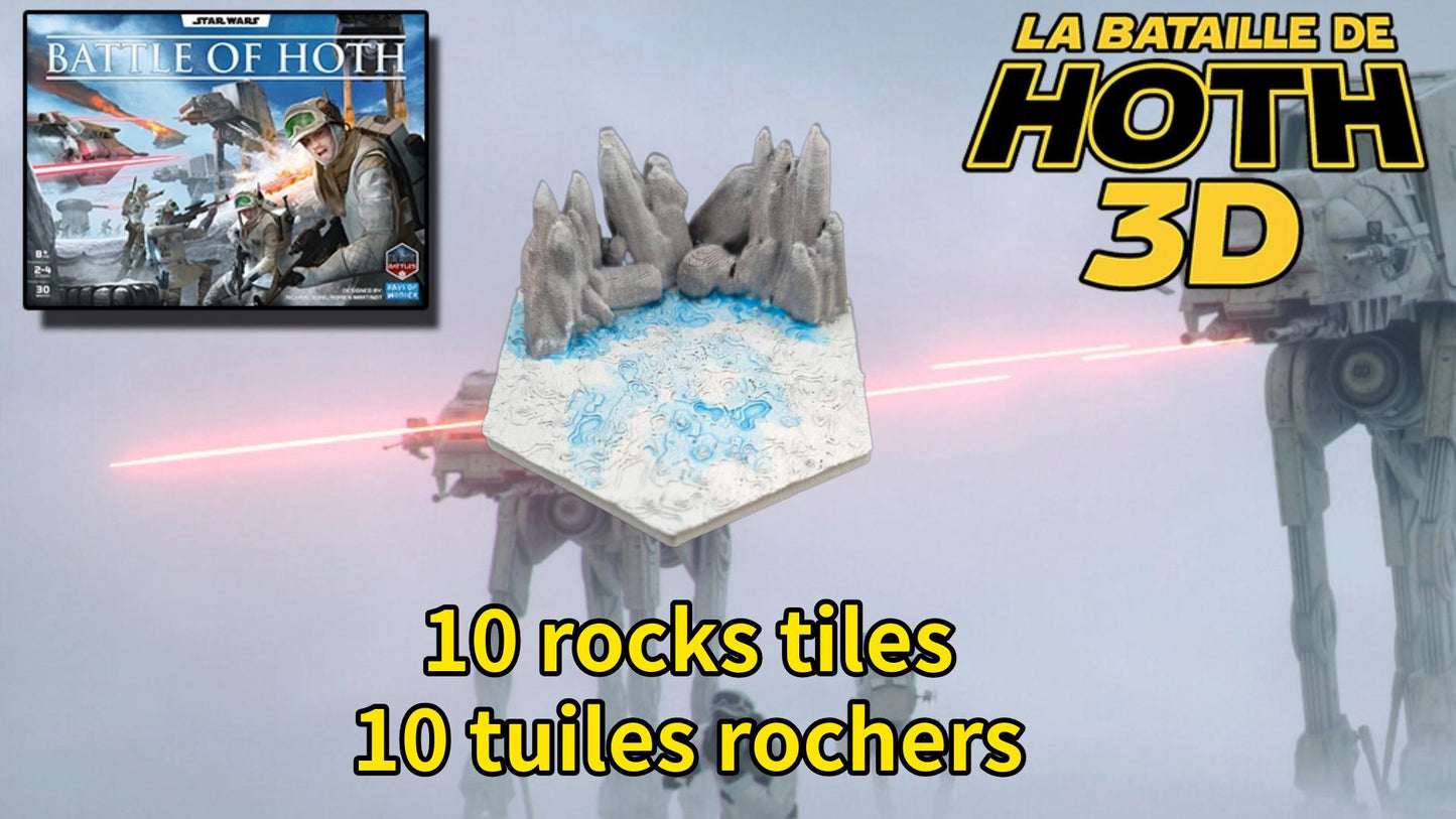 La Bataille de Hoth 3D – Kit complet de tuiles 3D Star Wars Hoth Battle 3D – Full Set of 3D Tiles - 3Dpaint Game