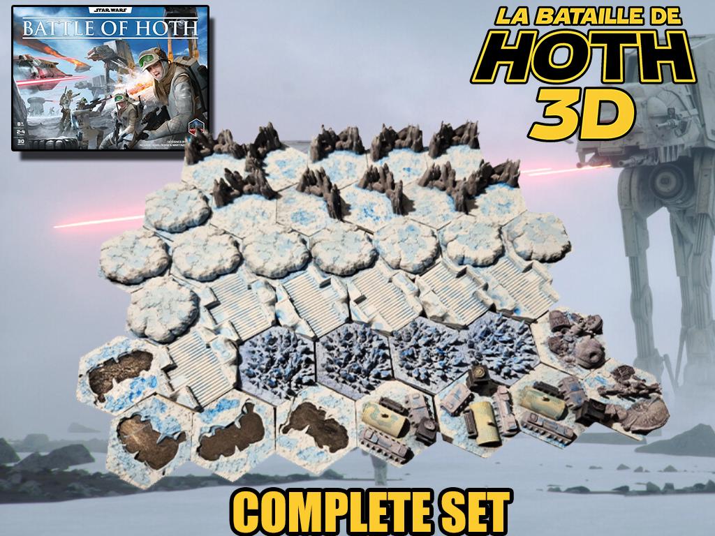 La Bataille de Hoth 3D – Kit complet de tuiles 3D Star Wars Hoth Battle 3D – Full Set of 3D Tiles - 3Dpaint Game