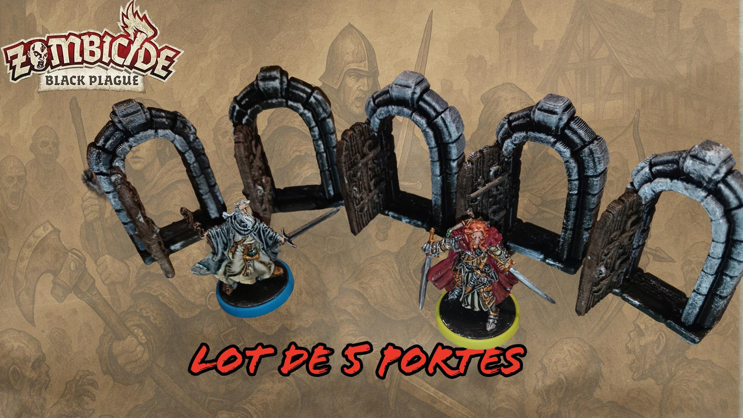 lot-5-portes-3d-zombicide-black-plague