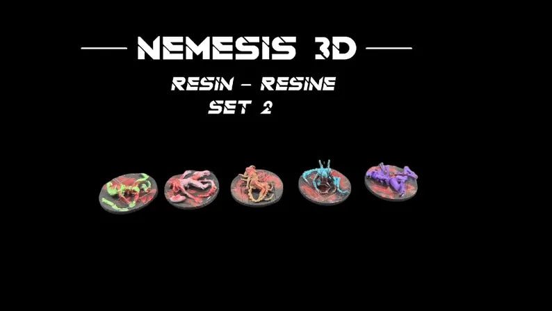 Kit complet de décors 3D en résine peints à la main pour le jeu de société Nemesis