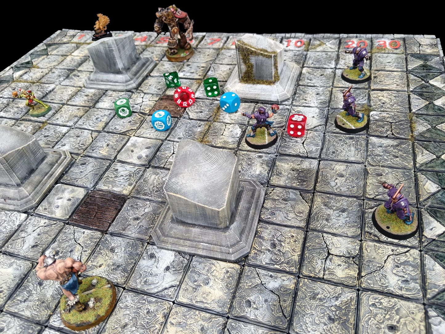 Plateau Blitz Bowl 3D – Peint à la main – Pièce unique - 3Dpaint Game