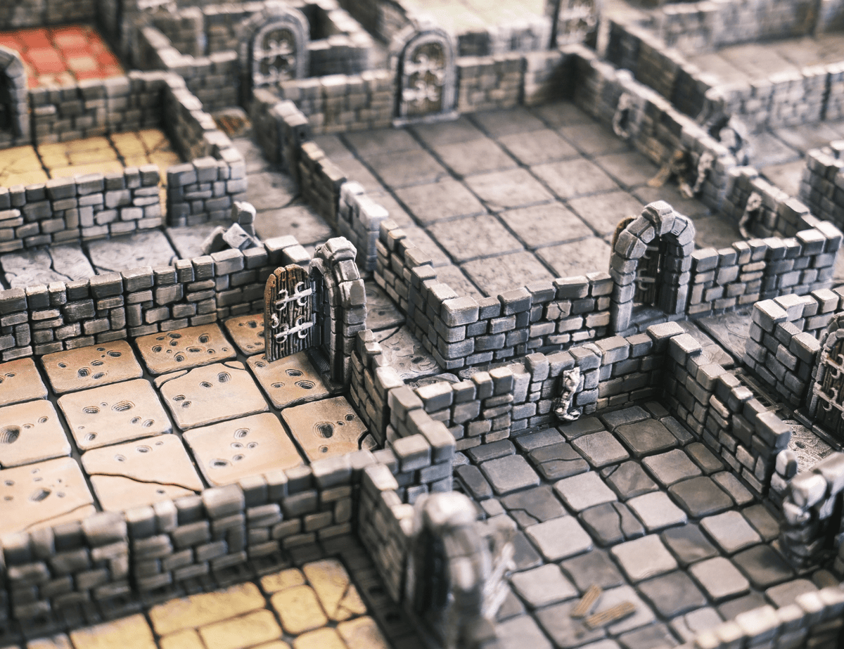 Plateau HeroQuest 3D imprimé et peint à la main avec murs magnétiques et portes– Accessoire HEROQUEST – Compatible figurines 28/30 mm - 3Dpaint Game