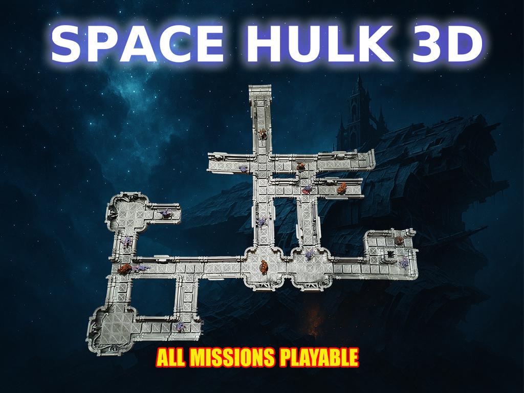 Set 3D complet / Complete 3D Set compatible Space Hulk boardgame– jetons & plateaux PLA peints à la main - 3Dpaint Game