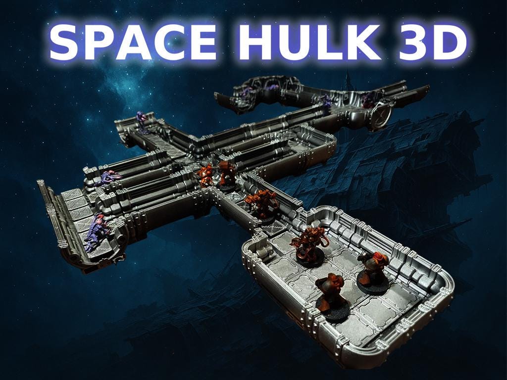 Set 3D complet / Complete 3D Set compatible Space Hulk boardgame– jetons & plateaux PLA peints à la main - 3Dpaint Game
