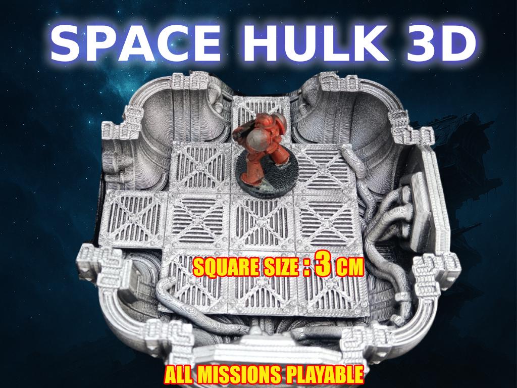 Set 3D complet / Complete 3D Set compatible Space Hulk boardgame– jetons & plateaux PLA peints à la main - 3Dpaint Game