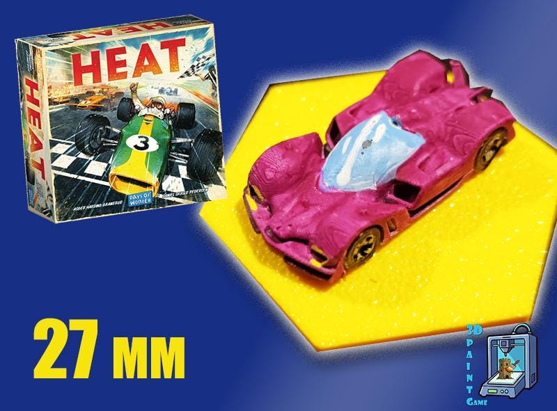 Set 8 voitures F1 pour Heat: Pedal to the Metal – Miniatures imprimées 3D peintes à la main – Accessoire jeu de société / board game - 3Dpaint Game