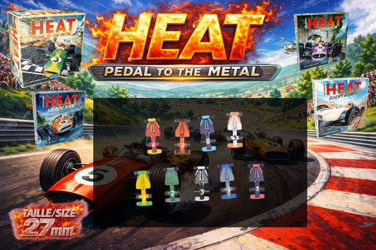 Set 9 voitures F1 pour Heat: Pedal to the Metal – Miniatures imprimées 3D peintes à la main – Accessoire jeu de société / board game - 3Dpaint Game