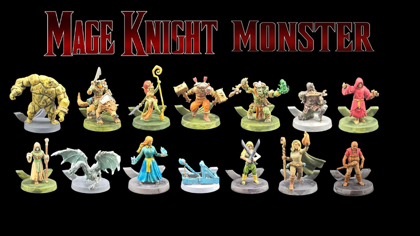 Set de 73 figurines pour Mage Knight – Remplace les jetons carton – peinte à la main – 73 custom painted miniatures for Mage Knight - 3Dpaint Game
