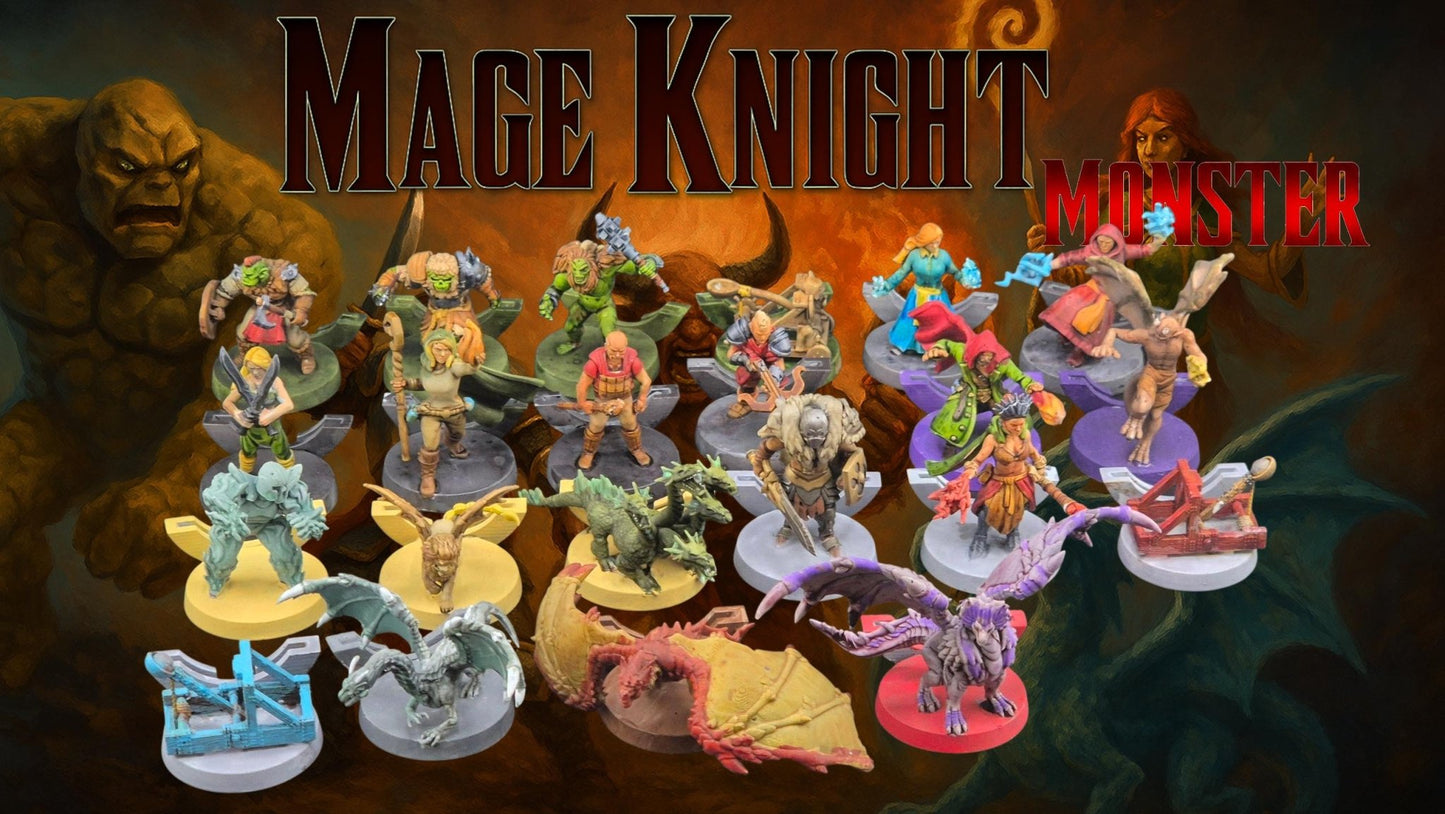 Set de 73 figurines pour Mage Knight – Remplace les jetons carton – peinte à la main – 73 custom painted miniatures for Mage Knight - 3Dpaint Game