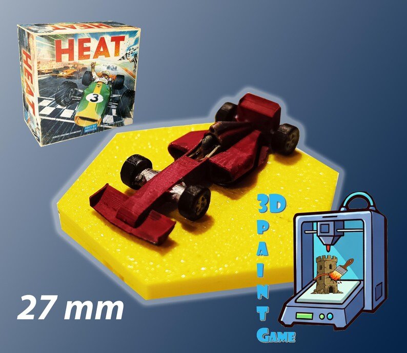Set of 9 F1 cars for Heat: Pedal to the Metal – Hand - painted 3D printed miniatures – Board game accessory - 3Dpaint Game
